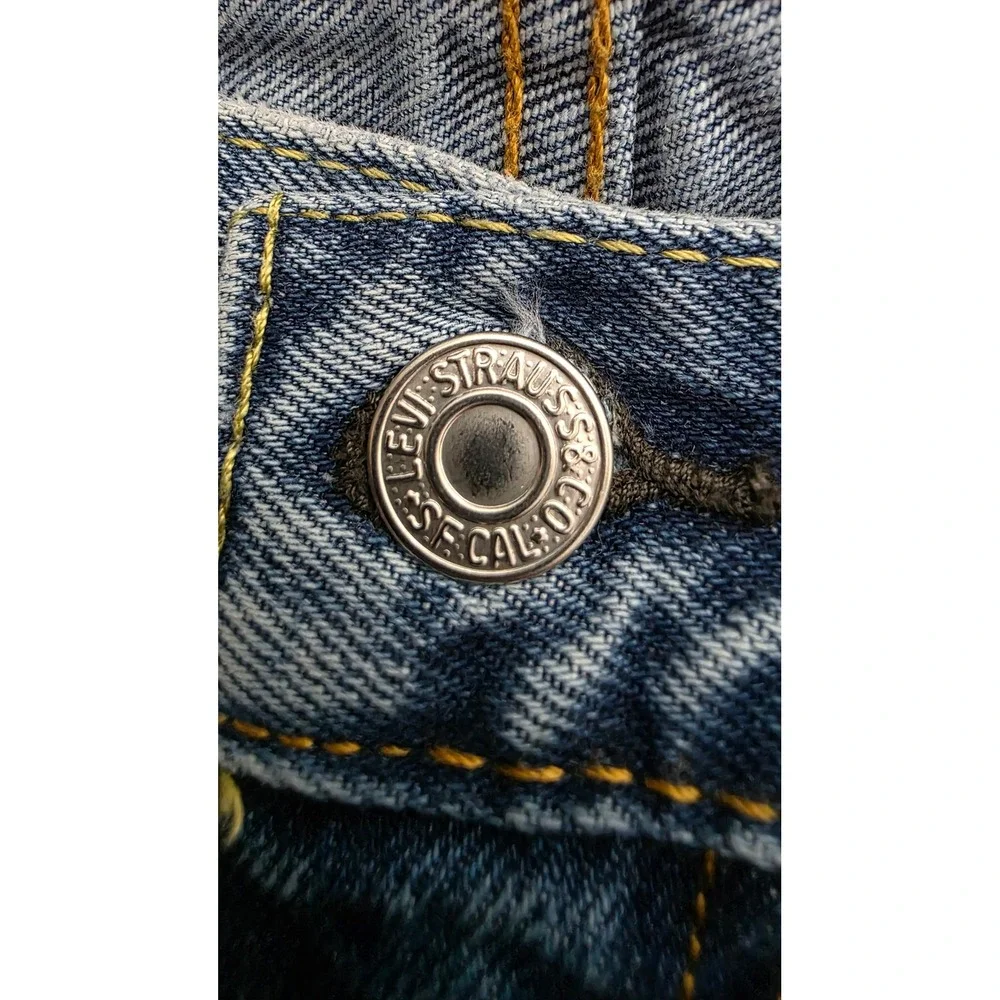 Levis 505 Regular Fit Straight Leg Blue Denim Jeans Men's 42x32